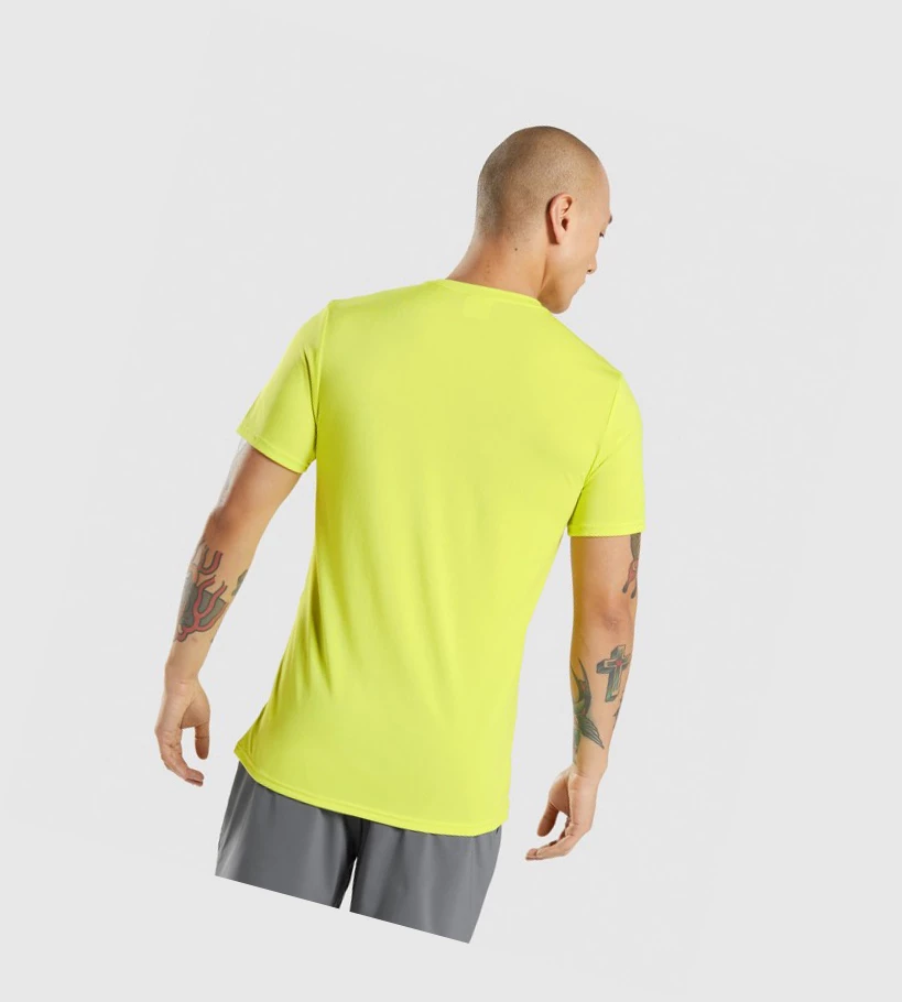 Camiseta Gymshark Arrival Hombre Amarillos | ZQMRESA-09