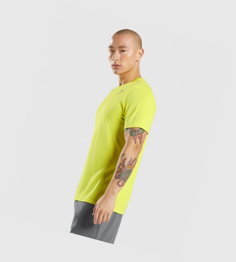 Camiseta Gymshark Arrival Hombre Amarillos | ZQMRESA-09