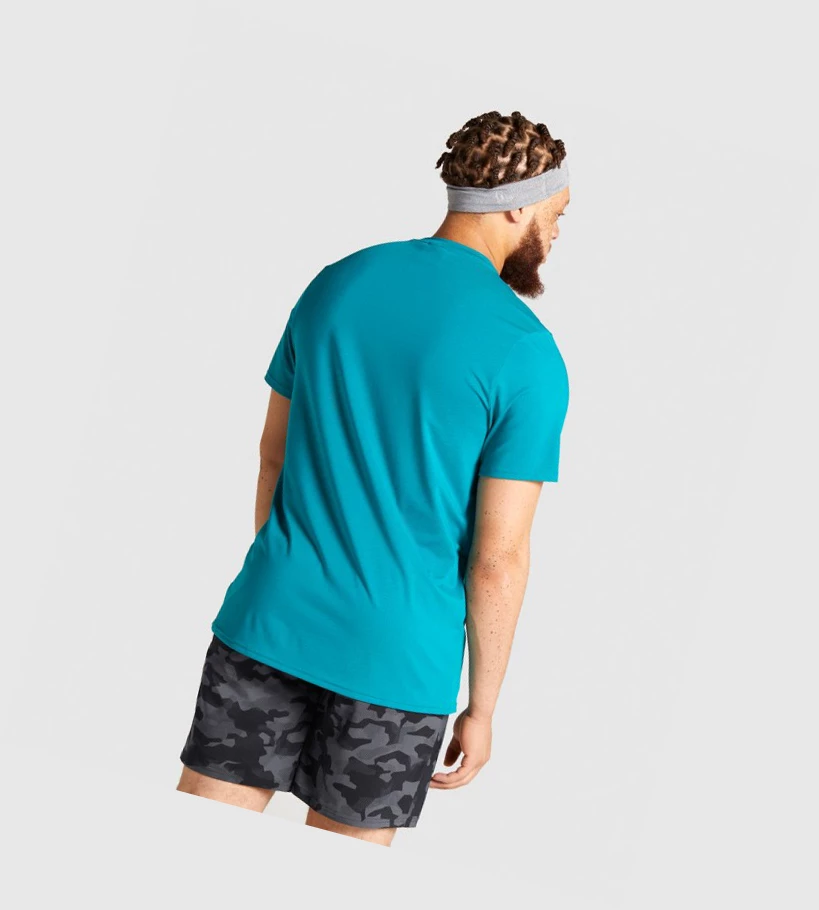 Camiseta Gymshark Arrival Hombre Turquesa | XOTYIHW-03