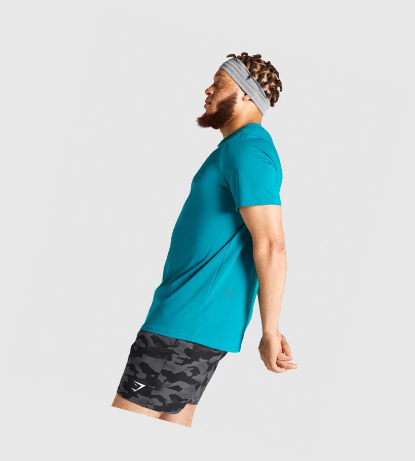 Camiseta Gymshark Arrival Hombre Turquesa | XOTYIHW-03