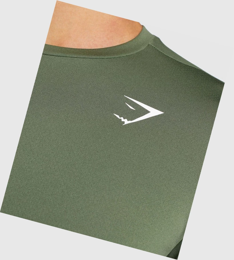 Camiseta Gymshark Arrival Hombre Verde Oliva | BZHLASG-76