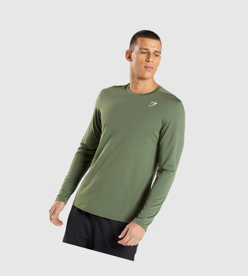 Camiseta Gymshark Arrival Hombre Verde Oliva | BZHLASG-76