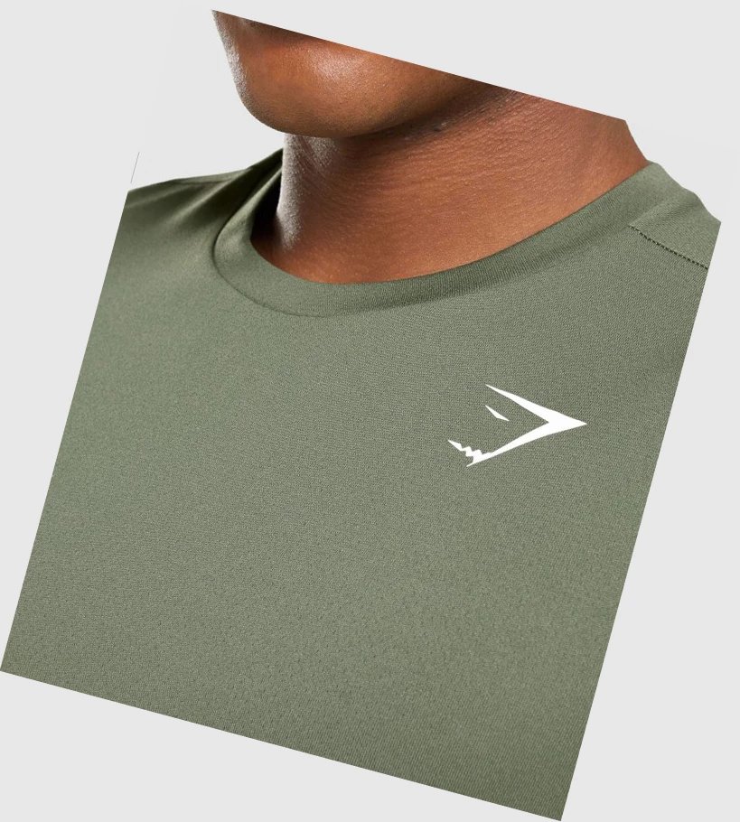 Camiseta Gymshark Arrival Hombre Verde Oliva | KINJOUM-07