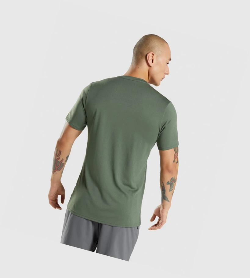 Camiseta Gymshark Arrival Hombre Verdes | GEUOSBW-08