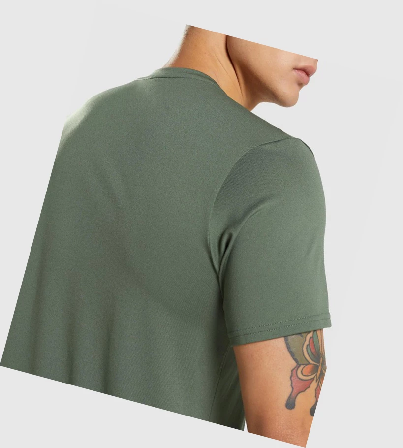 Camiseta Gymshark Arrival Hombre Verdes | GEUOSBW-08