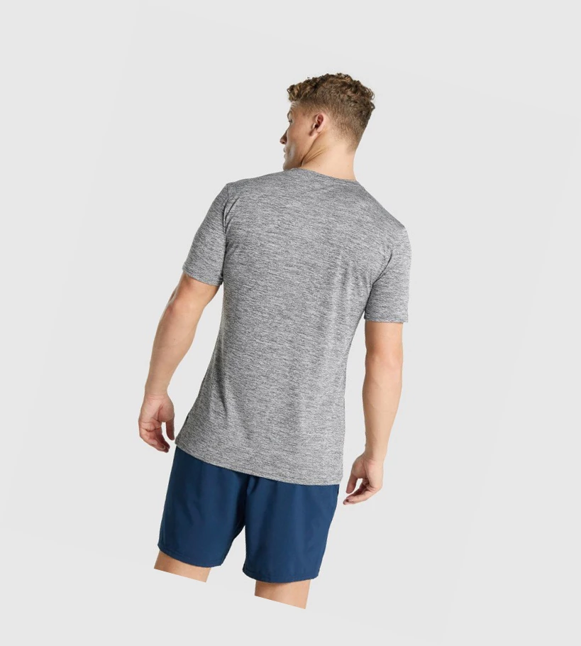 Camiseta Gymshark Arrival Marl Hombre Grises | RVQFUIX-19