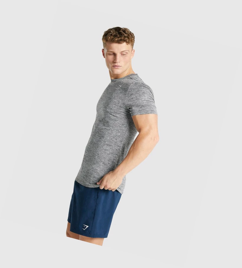 Camiseta Gymshark Arrival Marl Hombre Grises | RVQFUIX-19