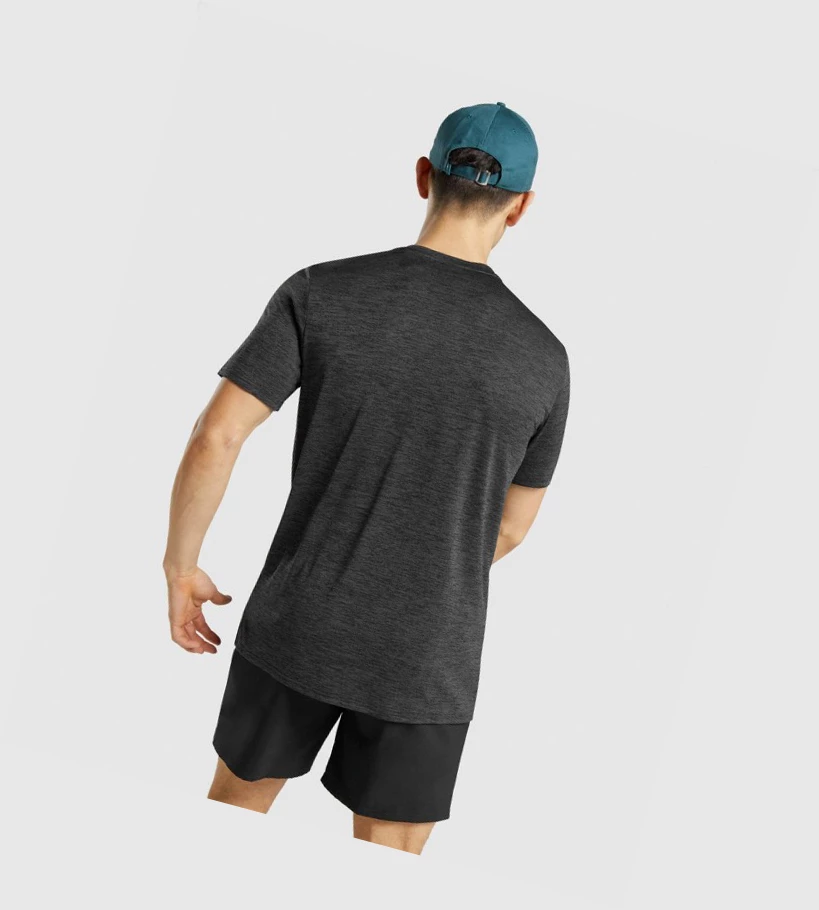 Camiseta Gymshark Arrival Marl Hombre Negros | XEIGJQH-34