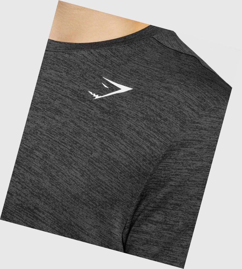 Camiseta Gymshark Arrival Marl Hombre Negros | XEIGJQH-34