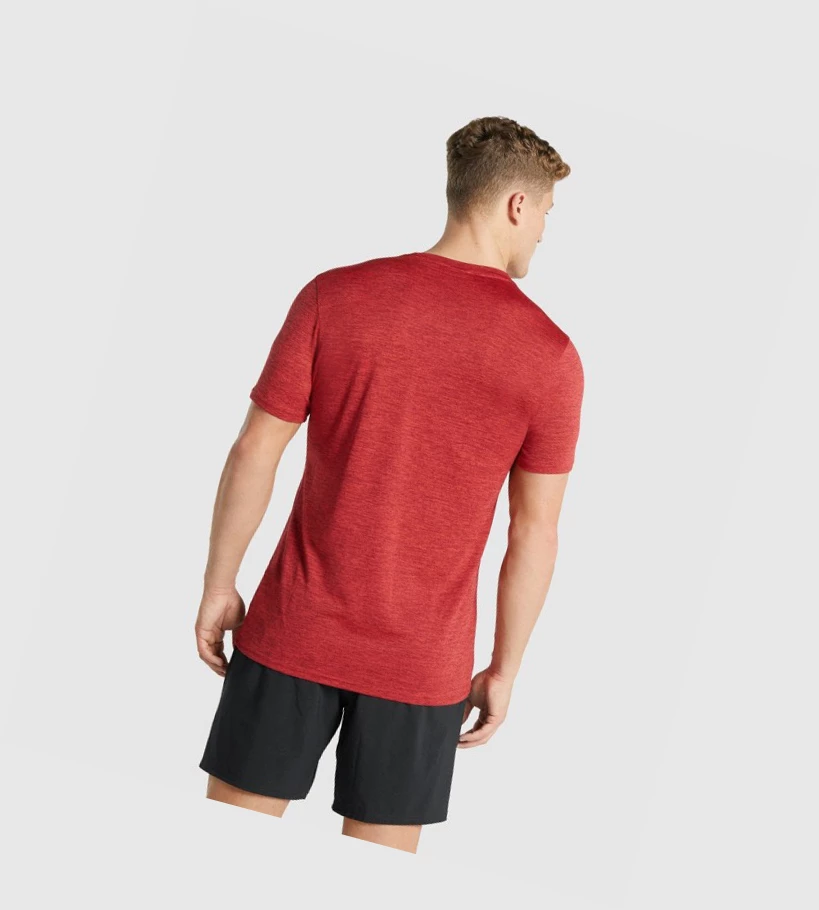 Camiseta Gymshark Arrival Marl Hombre Rojos | NXZJFAG-76