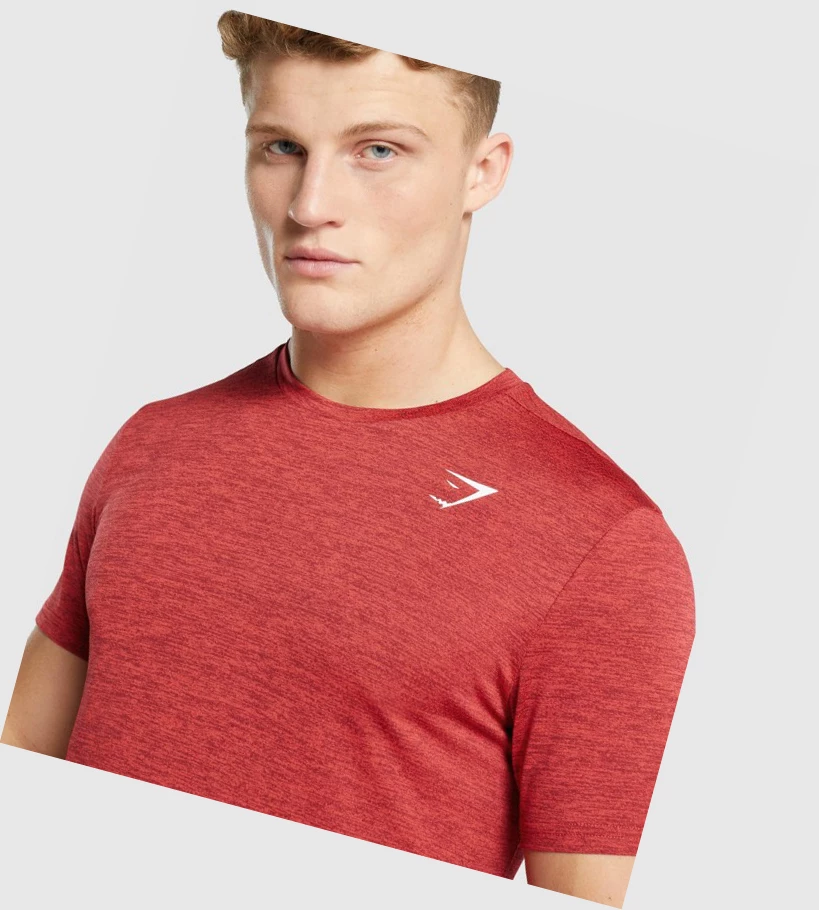 Camiseta Gymshark Arrival Marl Hombre Rojos | NXZJFAG-76