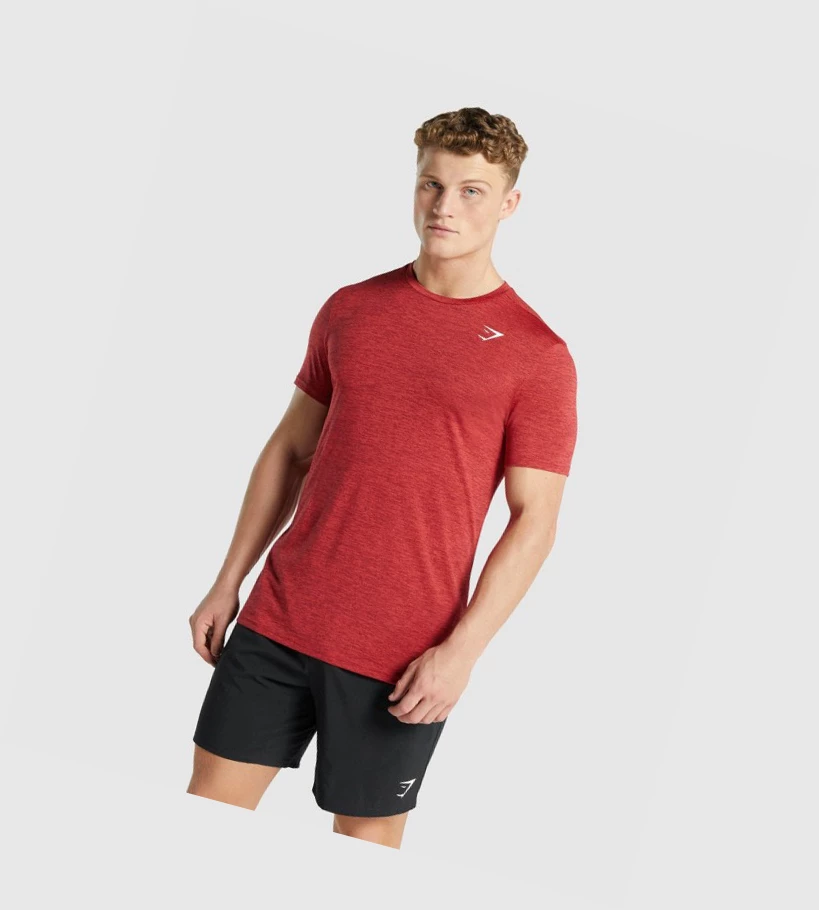 Camiseta Gymshark Arrival Marl Hombre Rojos | NXZJFAG-76