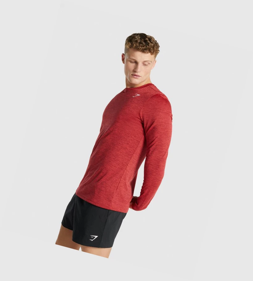 Camiseta Gymshark Arrival Marl Hombre Rojos | OPAXWIZ-45