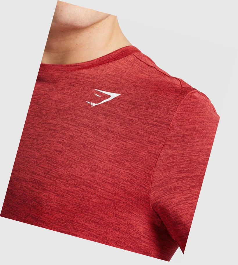 Camiseta Gymshark Arrival Marl Hombre Rojos | OPAXWIZ-45