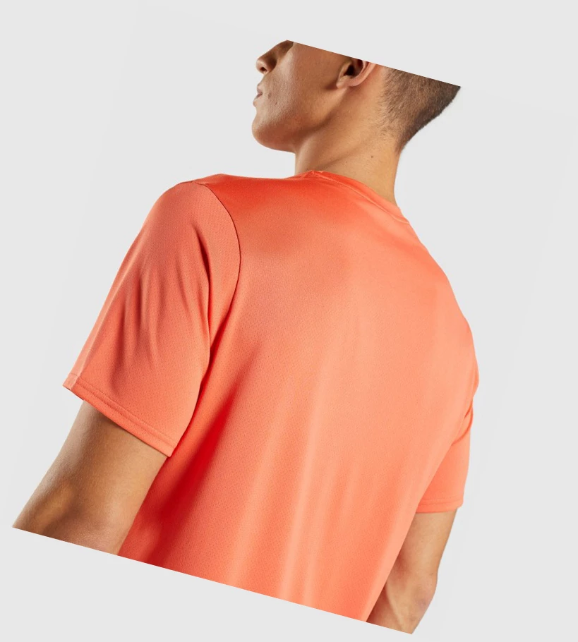 Camiseta Gymshark Arrival Regular Fit Hombre Naranjas | DZXKMRQ-17