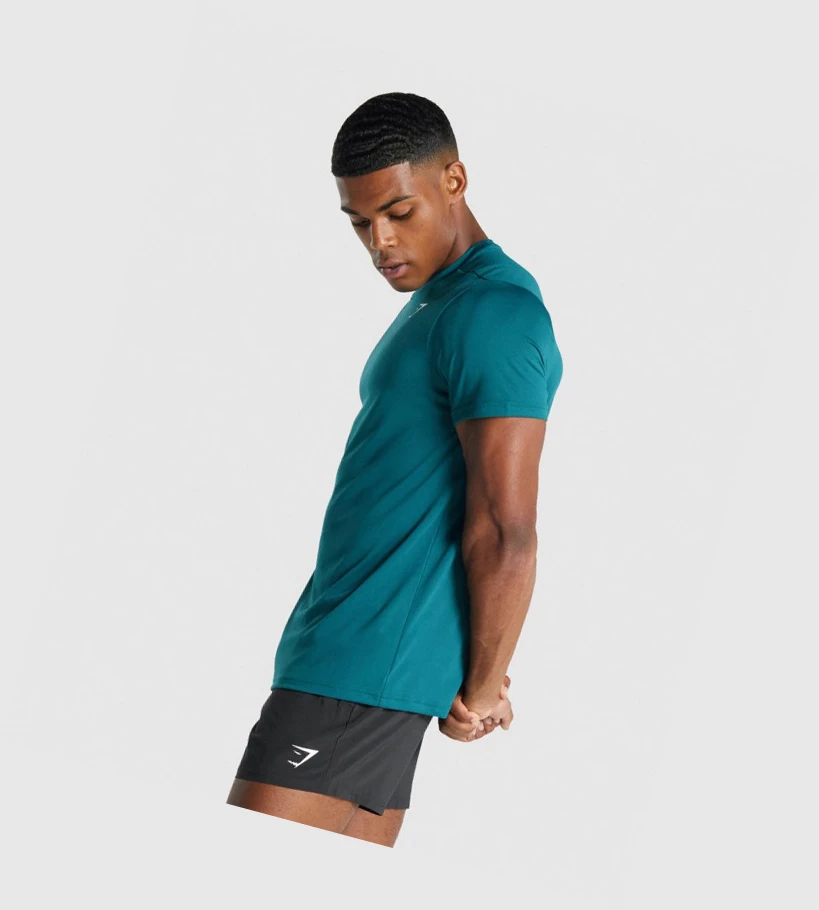 Camiseta Gymshark Arrival Regular Fit Hombre Turquesa | EJQSGXZ-39