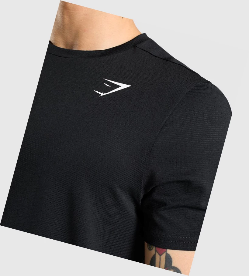 Camiseta Gymshark Arrival Regular Fit Hombre Negros | KHTWCSI-67