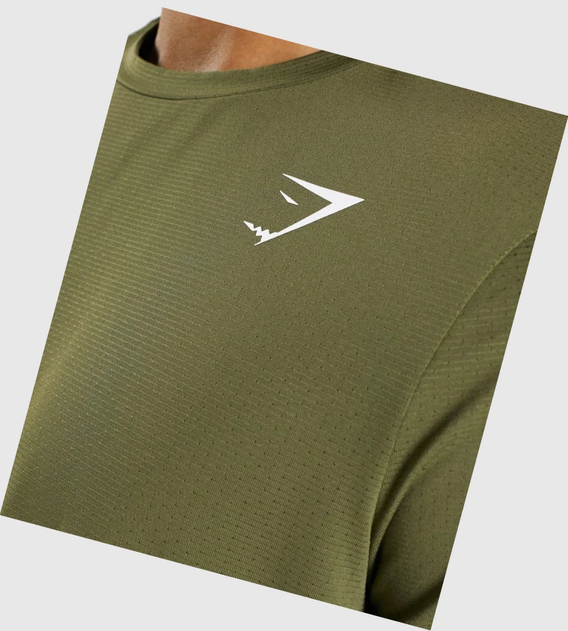 Camiseta Gymshark Arrival Regular Fit Hombre Verdes Oscuro | KJOMNUX-30