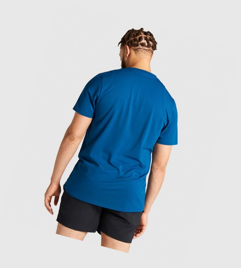 Camiseta Gymshark Arrival Regular Fit Hombre Azules | WXCUIYB-60