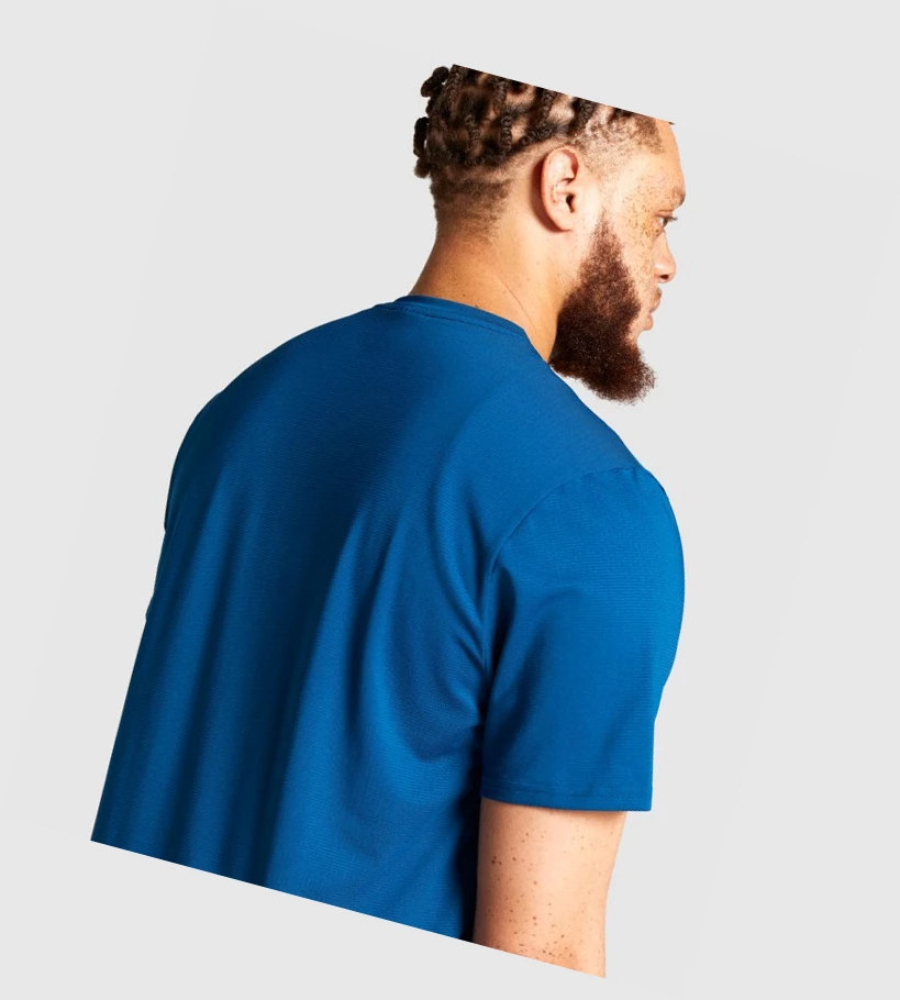 Camiseta Gymshark Arrival Regular Fit Hombre Azules | WXCUIYB-60