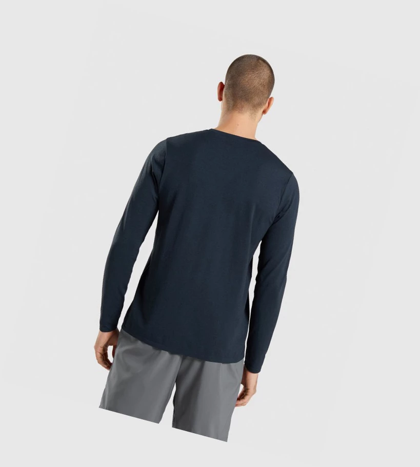 Camiseta Gymshark Arrival Seamless Hombre Azul Marino | BDGZQTA-07