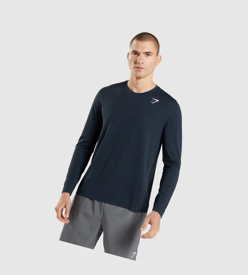 Camiseta Gymshark Arrival Seamless Hombre Azul Marino | BDGZQTA-07