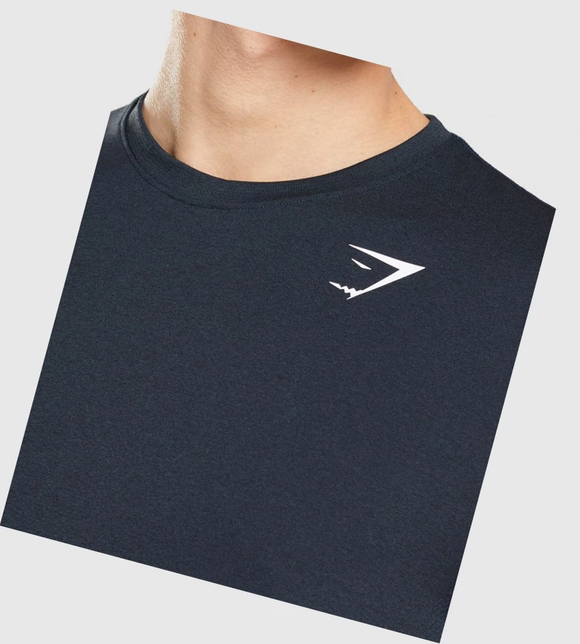 Camiseta Gymshark Arrival Seamless Hombre Azul Marino | YNGDJPX-94