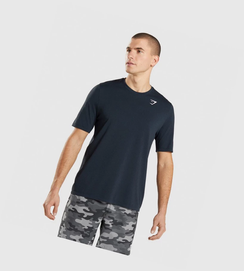 Camiseta Gymshark Arrival Seamless Hombre Azul Marino | YNGDJPX-94