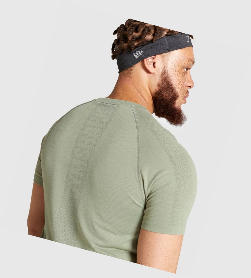 Camiseta Gymshark Aspect Ligeros Seamless Hombre Verdes Claro | KYNCTOF-98