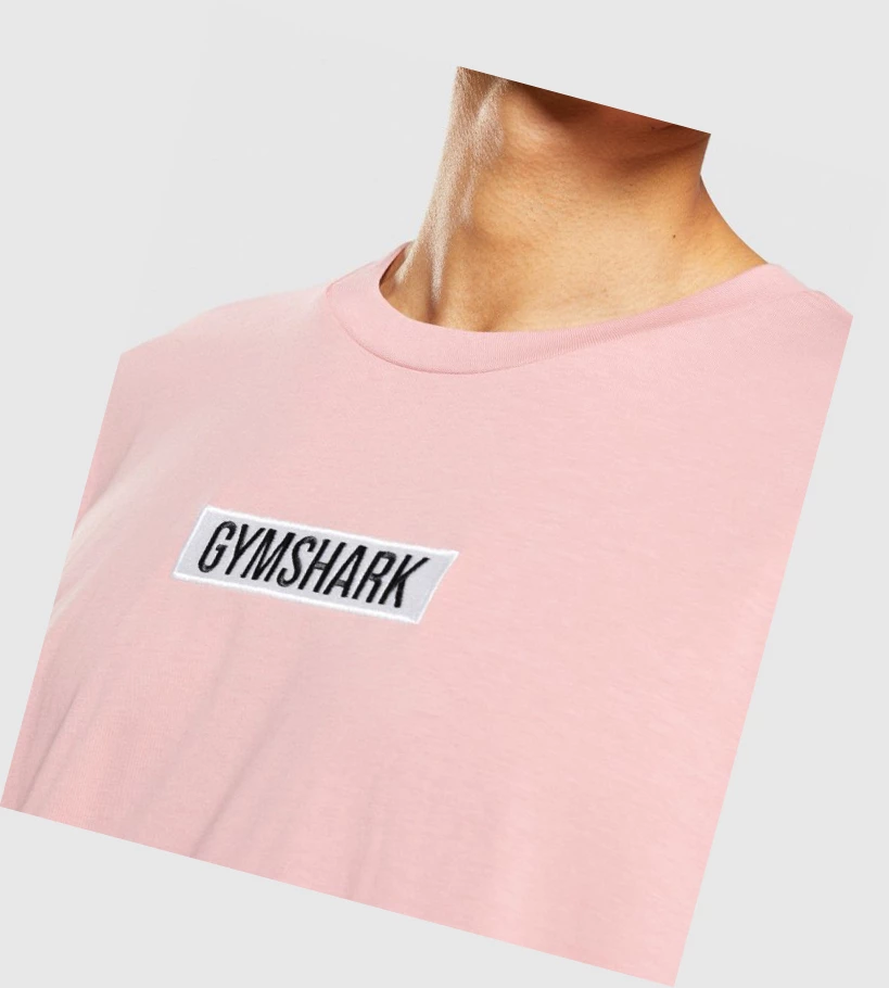 Camiseta Gymshark Central Oversized Hombre Rosas | IDXKVUG-61