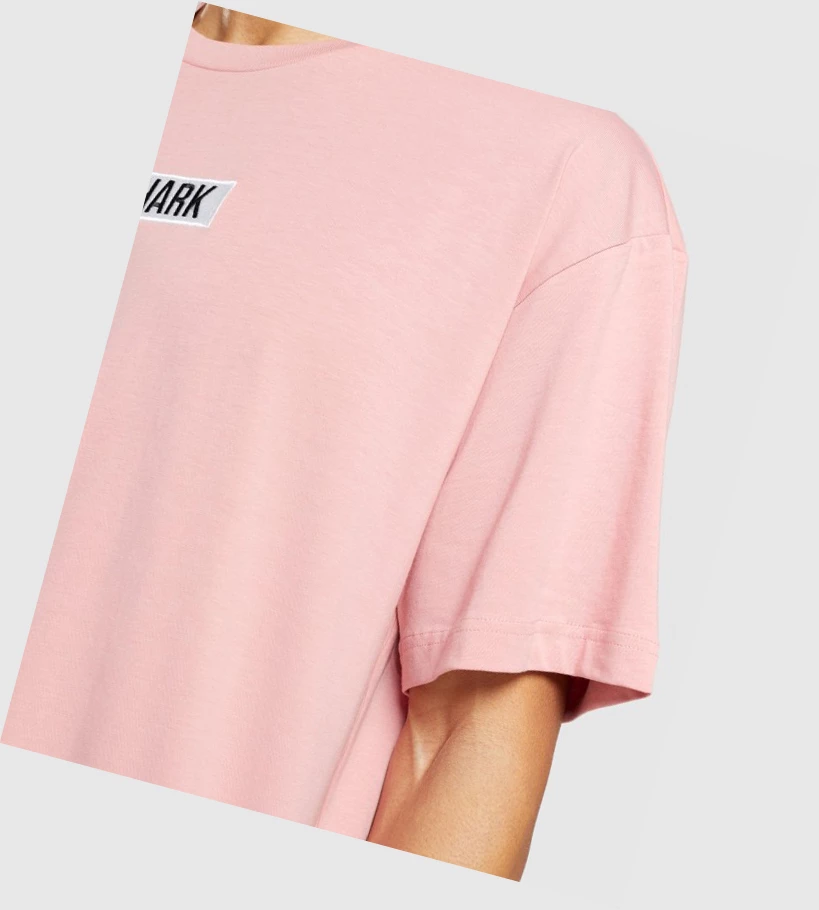 Camiseta Gymshark Central Oversized Hombre Rosas | IDXKVUG-61