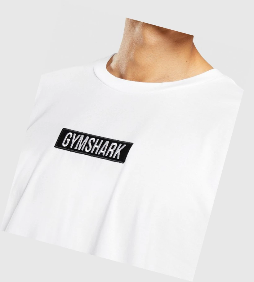 Camiseta Gymshark Central Oversized Hombre Blancos | XJVAGMN-92