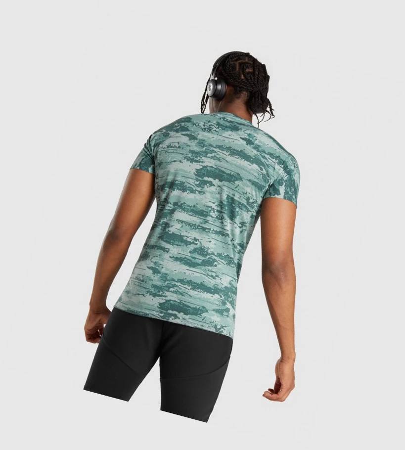 Camiseta Gymshark Chalk Hombre Verdes Claro | HLZMSGE-19