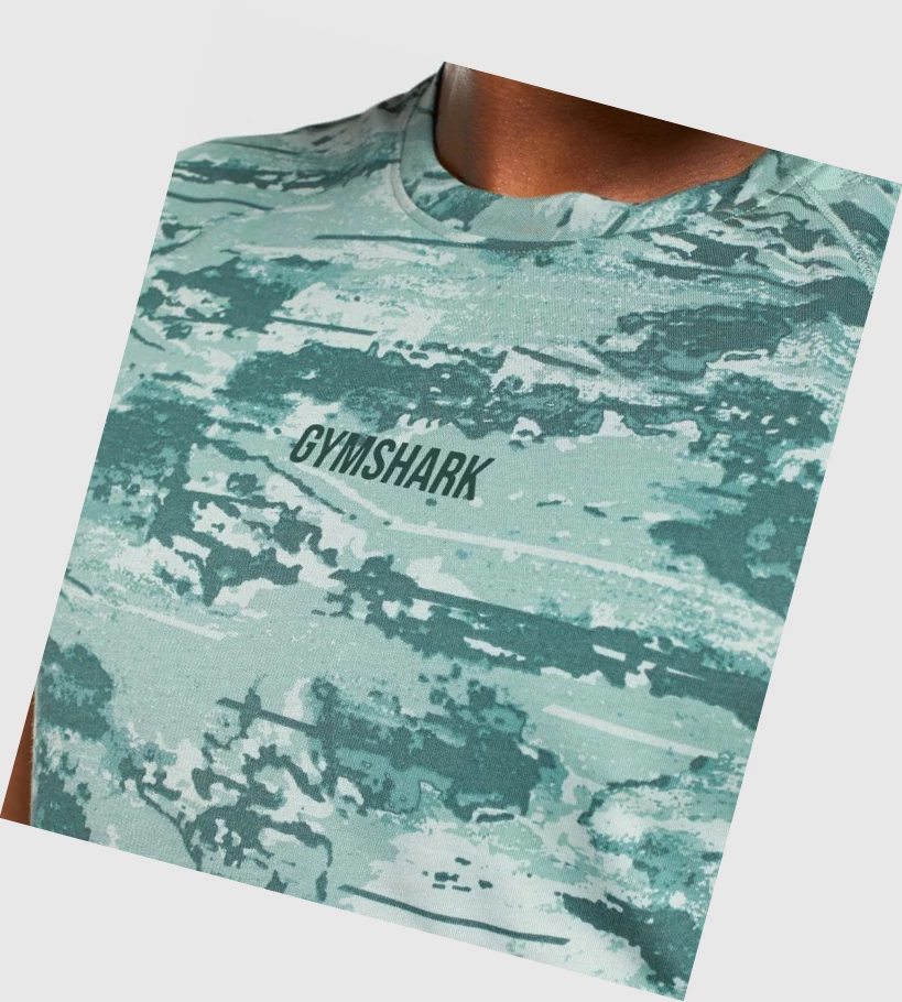 Camiseta Gymshark Chalk Hombre Verdes Claro | HLZMSGE-19