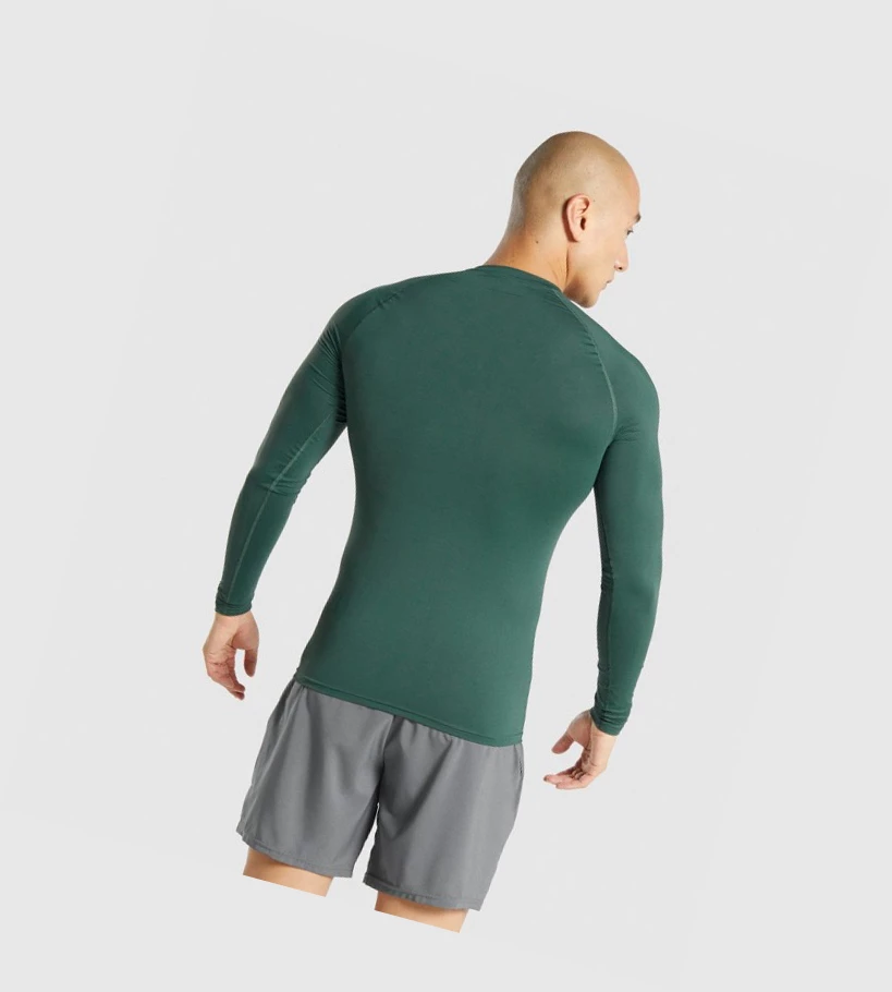 Camiseta Gymshark Element Baselayer Hombre Verdes Oscuro | ANKBHZM-85