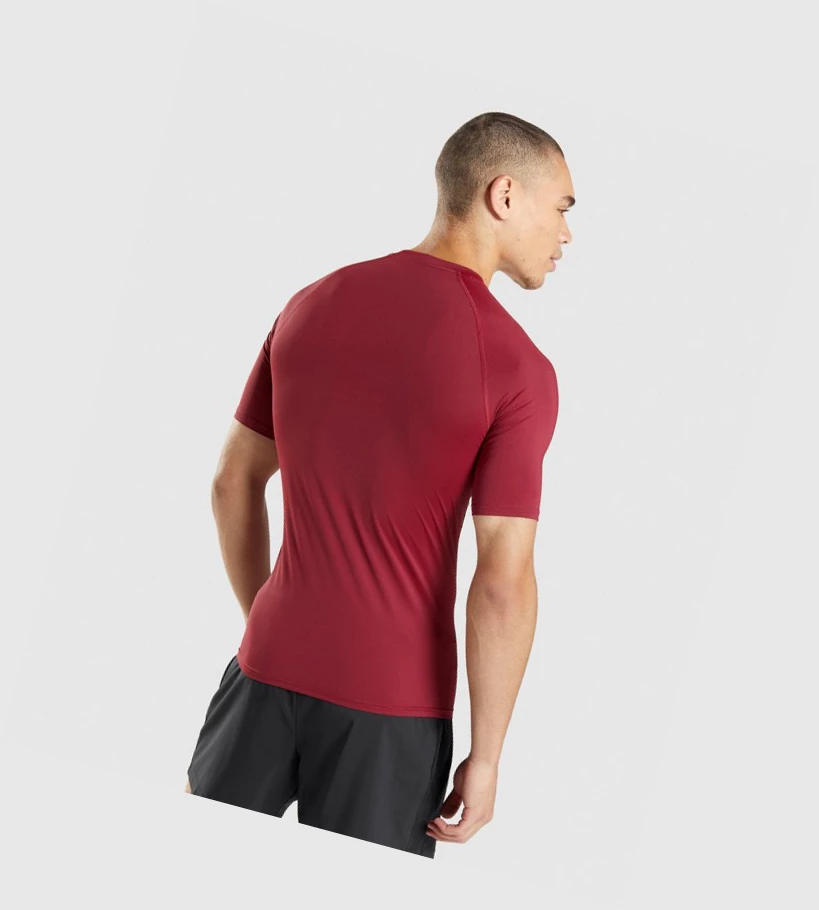 Camiseta Gymshark Element Baselayer Hombre Vino | LVJTEPF-94