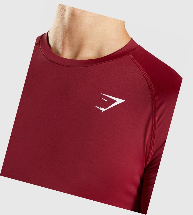 Camiseta Gymshark Element Baselayer Hombre Vino | LVJTEPF-94