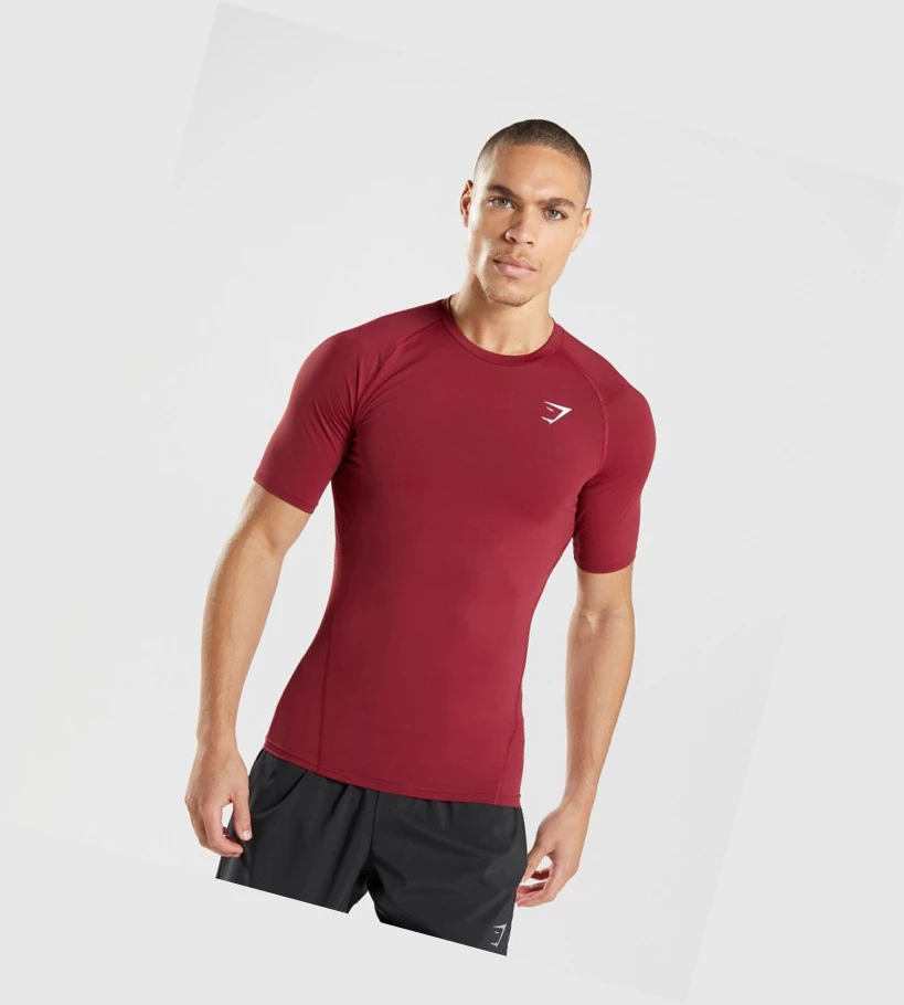 Camiseta Gymshark Element Baselayer Hombre Vino | LVJTEPF-94