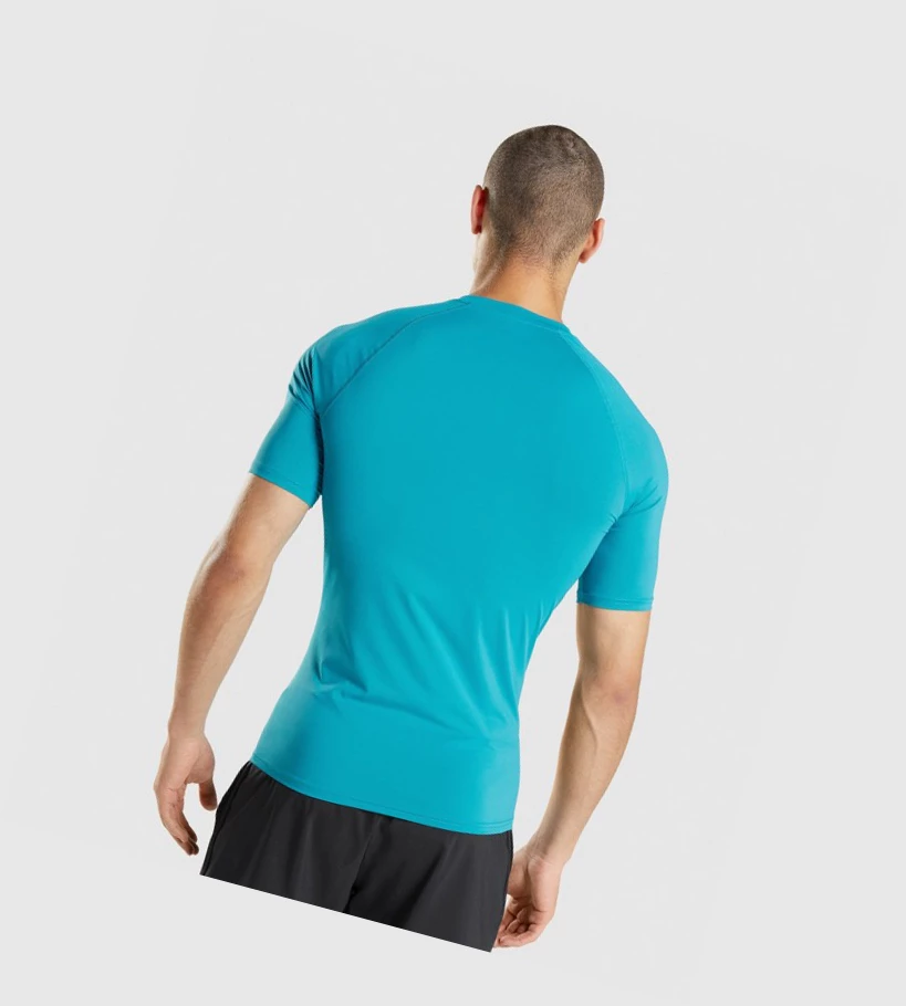 Camiseta Gymshark Element Baselayer Hombre Azules | MKNQLJV-43