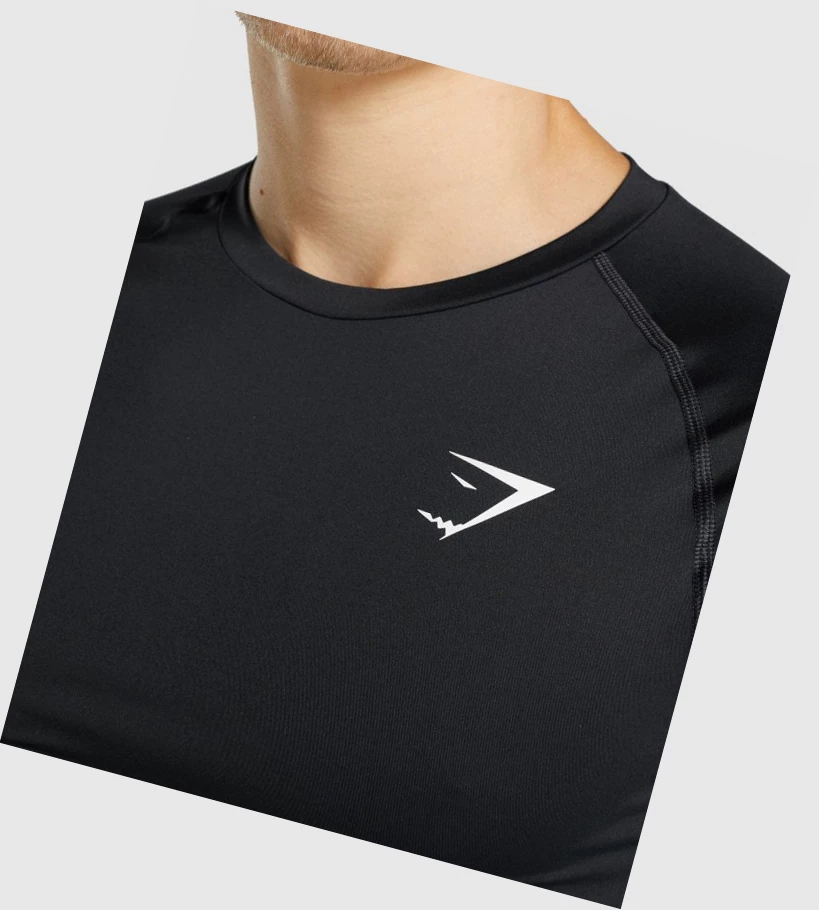 Camiseta Gymshark Element Baselayer Hombre Negros | OWCETNI-37