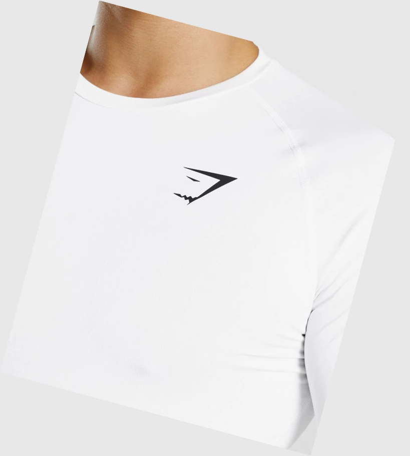 Camiseta Gymshark Element Baselayer Hombre Blancos | PIUJMXH-94