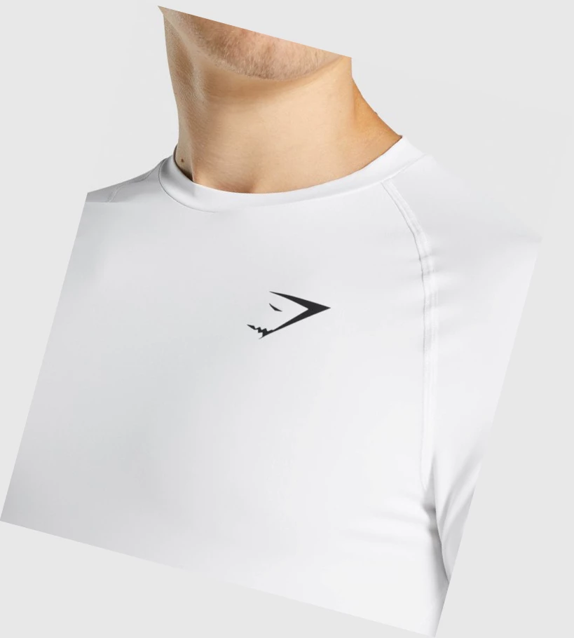 Camiseta Gymshark Element Baselayer Hombre Blancos | WGVYAPN-42