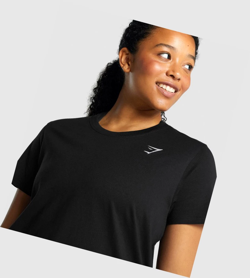 Camiseta Gymshark Entrenamiento Basic Mujer Negros | EWQJUGN-18