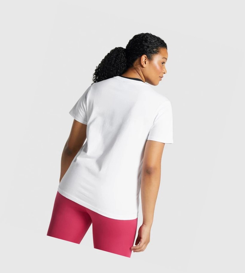 Camiseta Gymshark Entrenamiento Basic Mujer Blancos | TZLRXOU-53