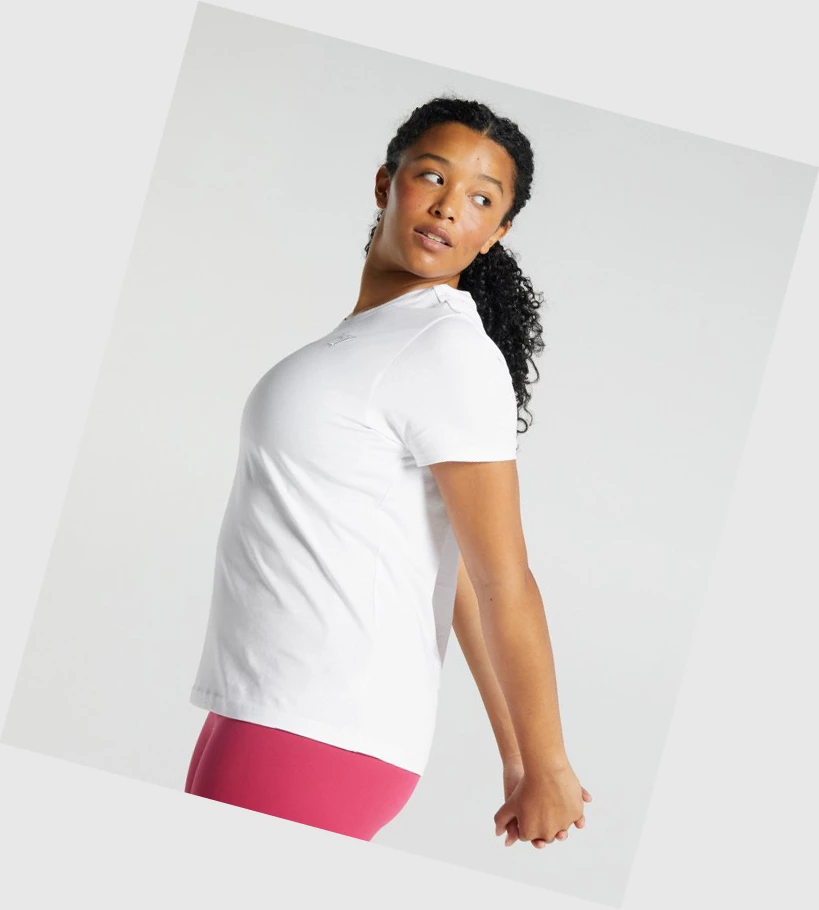 Camiseta Gymshark Entrenamiento Basic Mujer Blancos | TZLRXOU-53