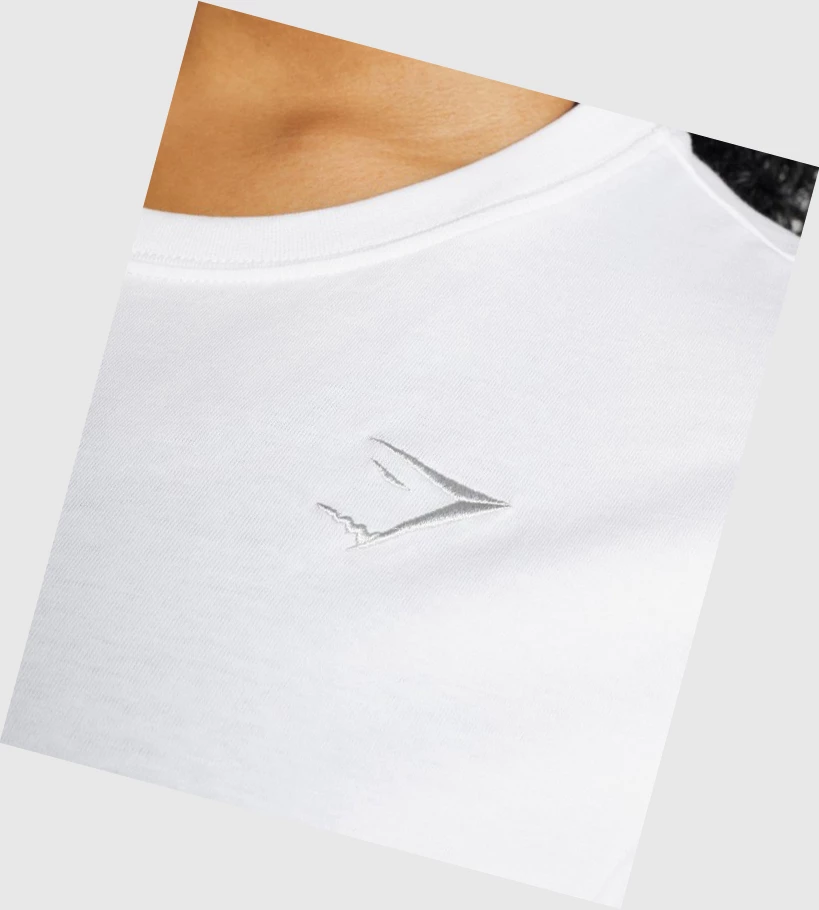 Camiseta Gymshark Entrenamiento Basic Mujer Blancos | TZLRXOU-53