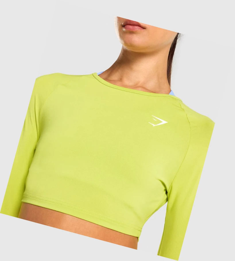 Camiseta Gymshark Entrenamiento Crop Top Mujer Amarillos | MDHZVWB-34