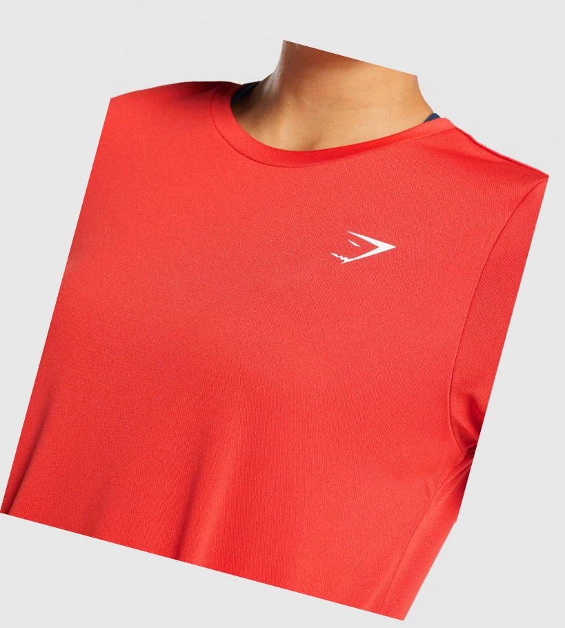 Camiseta Gymshark Entrenamiento Mujer Rojos | MFZPQIV-90