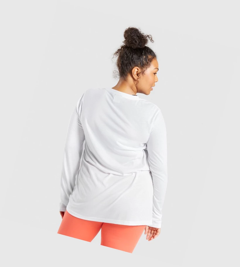 Camiseta Gymshark Entrenamiento Oversized Mujer Blancos | CJWDQOG-73