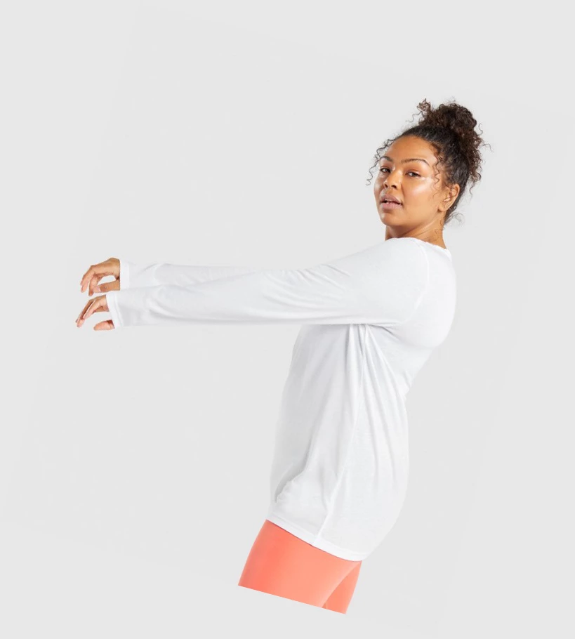 Camiseta Gymshark Entrenamiento Oversized Mujer Blancos | CJWDQOG-73